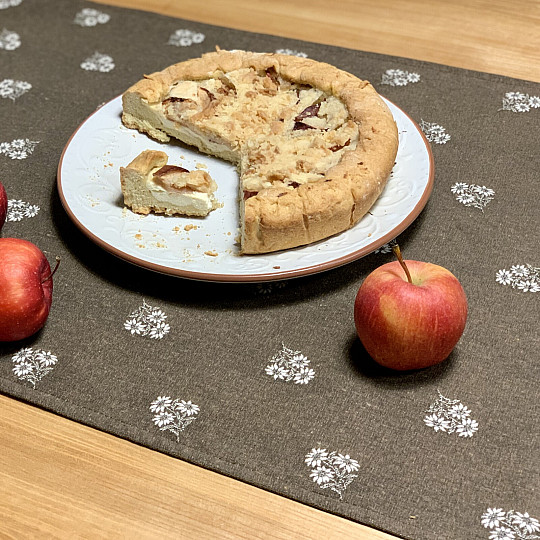 Bufanda Jacquard FLORES ALPINAS MARRÓN