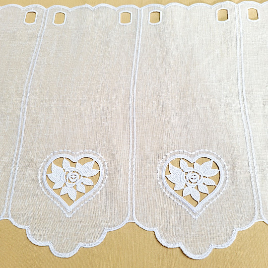 Cortina de vidrieras CORAZÓN BLANCO