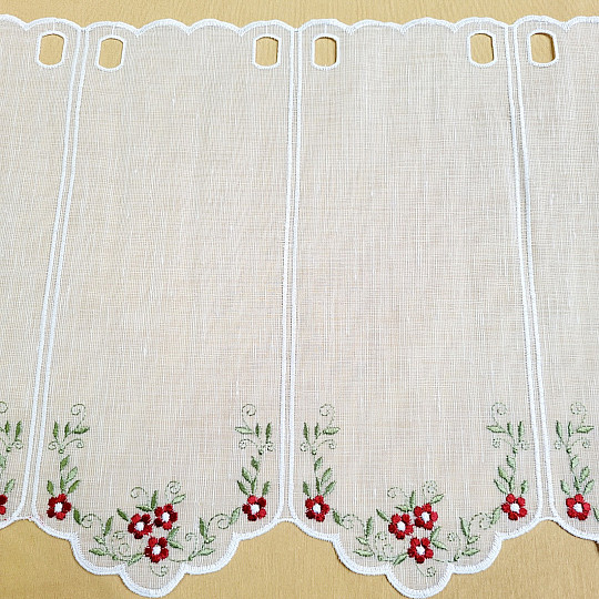 Cortina de vidrieras FLORES ROJAS