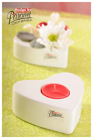 PORTAVELAS CORAZÓN BLANCO