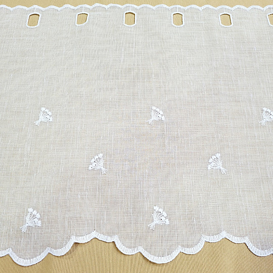 Cortina de vidrieras TULIPANES MINI BLANCO