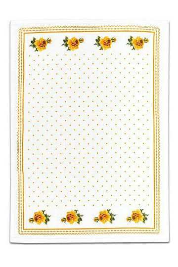 Toallas de la abuela, rosas naranjas