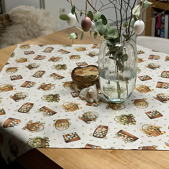 Mantel y bufanda de Pascua HUEVOS DE COLORES