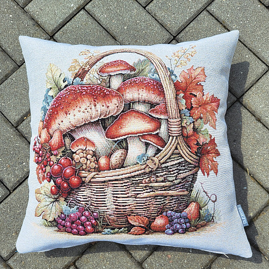 Funda de almohada de tapiz CHAMPIÑONES EN EL CARRITO