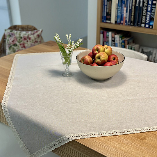 Mantel tapiz y bufanda NATURALEZA CON ENCAJE