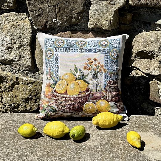 Funda de almohada de tapiz NATURALEZA MUERTA CON LIMONES