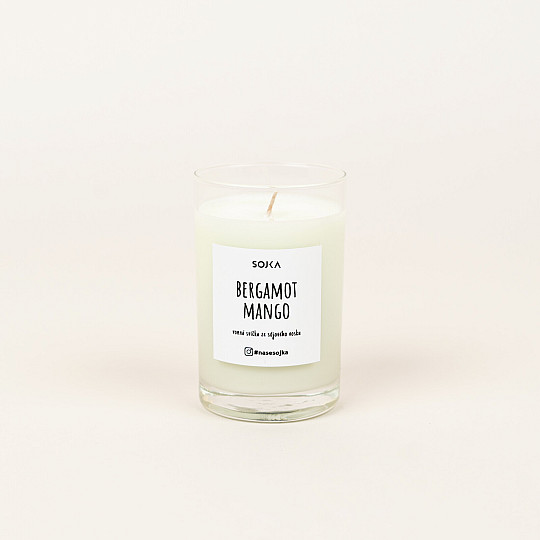 Vela de soja con aroma a bergamota y mango