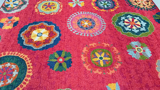Alfombra pieza MANDALA rojo