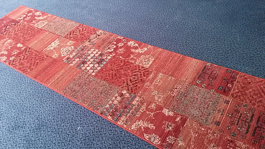 Lujosa alfombra de lana ROYAL PATCHWORK roja