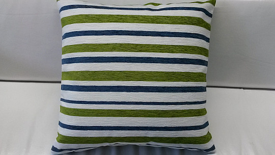 Funda de cojín decorativa PEKING rayas azul-verde