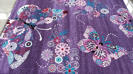 Alfombra infantil BELLA Mariposas violeta