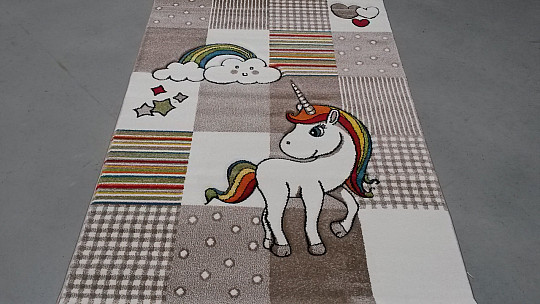 Alfombra infantil Unicornio beige