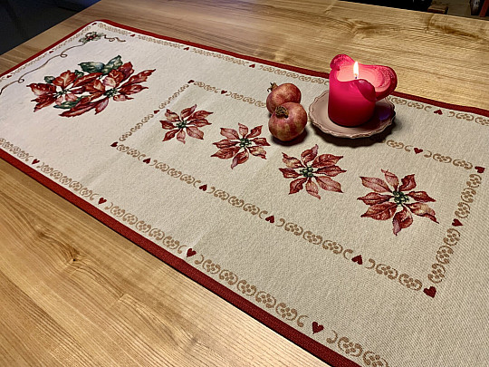 Mantel Gobelino Rosa Navidad