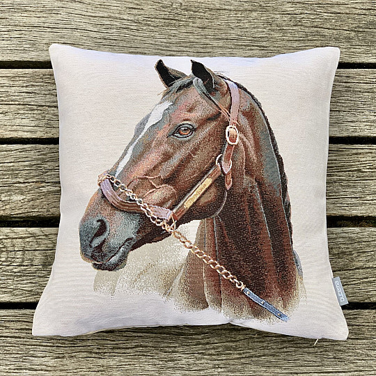 Funda de cojín Gobelino CABALLO MARRÓN