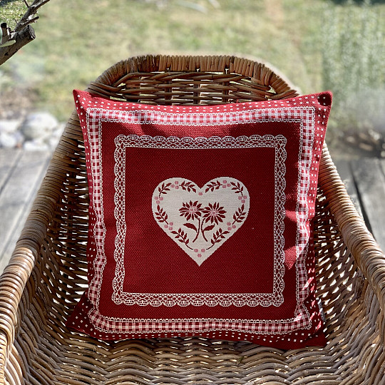 Funda de cojín Gobelino SELSKÁ JIZBA rojo