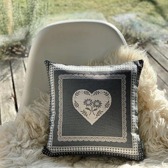 Funda de cojín tapiz SELSKÁ JIZBA gris