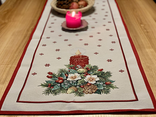 Mantel tapiz y pañuelo VELA DE NAVIDAD