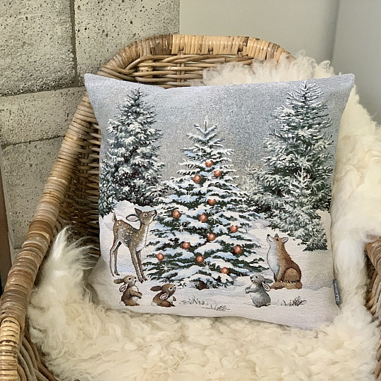 Funda tapiz navideño ANIMALES EN EL ÁRBOL