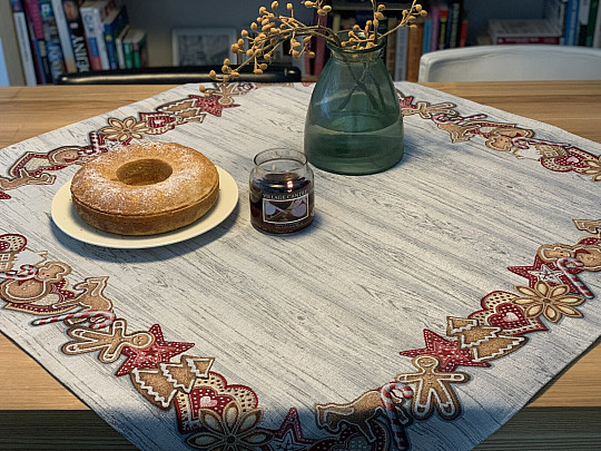 Mantel y bufanda tapiz PAN DE JENGIBRE NAVIDEÑO