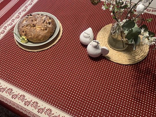 Mantel tapiz y chal SELSKÁ JIZBA rojo