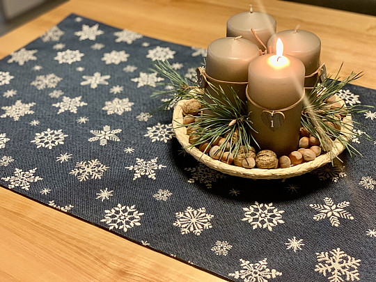 Mantel y pañuelo tapiz BANDERA AZUL