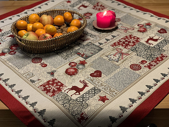 Mantel tapiz, pañuelo FELIZ NAVIDAD