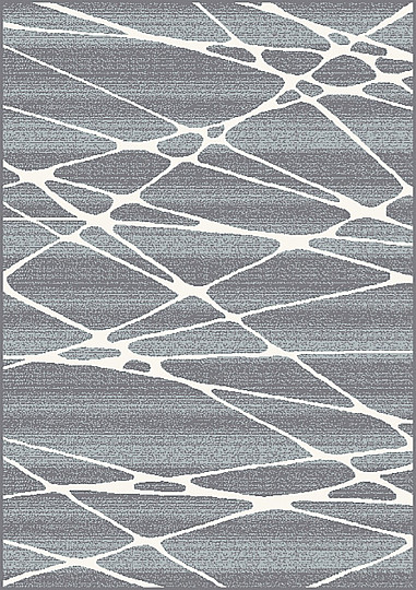 Alfombra pieza BOHO geométrica azul / blanco