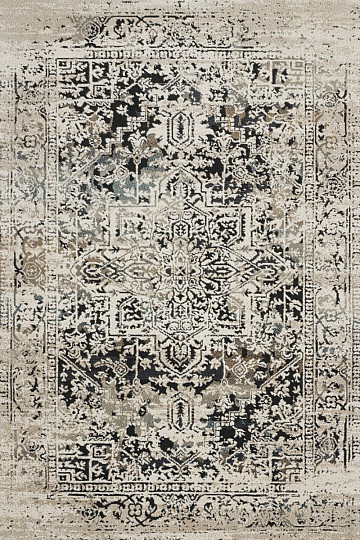 Alfombra pieza BOHO geométrica beige antiguo