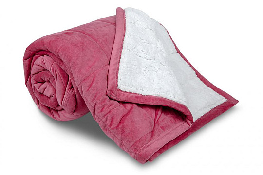Manta microfibra EXTRA suave OVEJA cosido rosa viejo