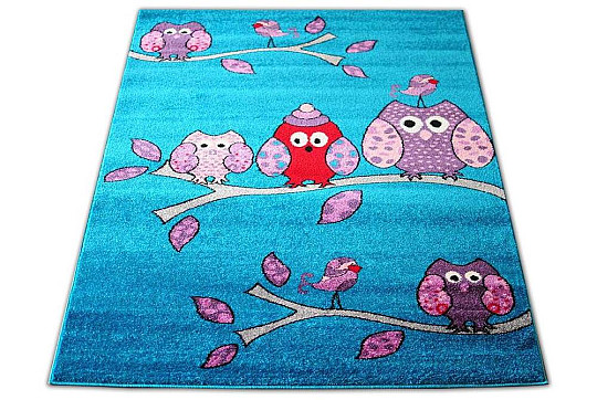 Alfombra infantil BELLA OWL turquesa