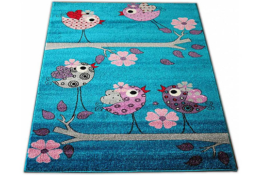 Alfombra infantil BELLA BIRDS turquesa