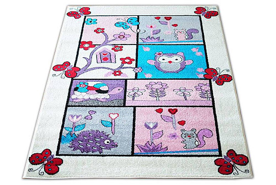 Alfombra infantil ANIMALES crema