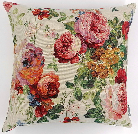 Funda de almohada tapiz CREMA ROSA