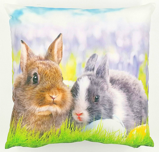 Funda decorativa Pascua DOS CONEJOS
