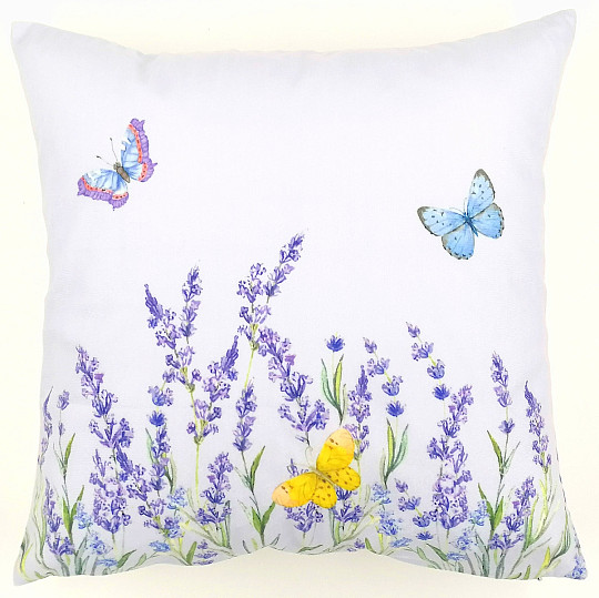 Funda decorativa Lavanda con mariposas 40x40