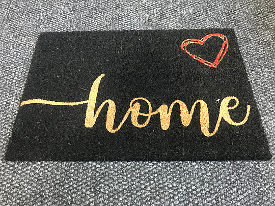 Felpudo CORAZÓN Y HOGAR negro