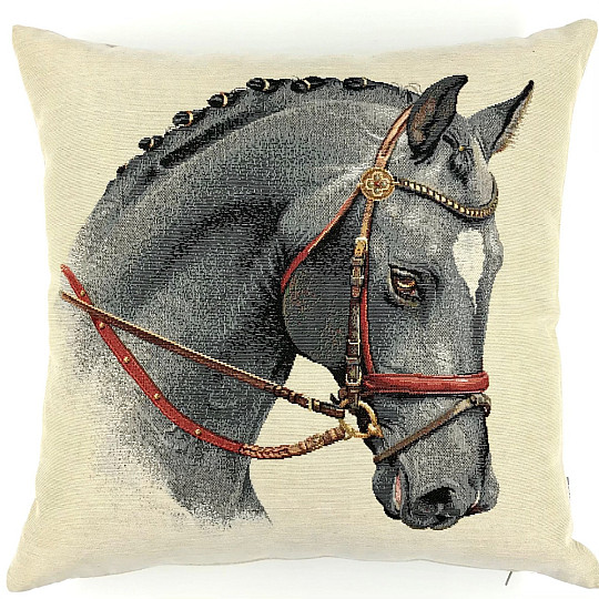 Funda de cojín tapiz CABALLO GRIS