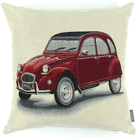Funda de cojín tapiz Citroën 2CV rojo