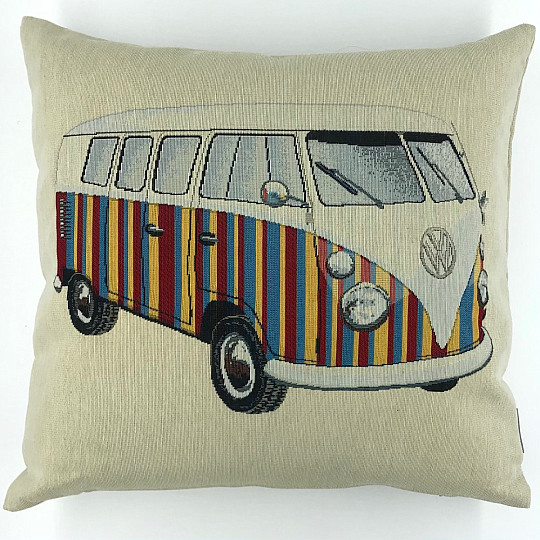 Funda de cojín tapiz VW HIPPIE BUS