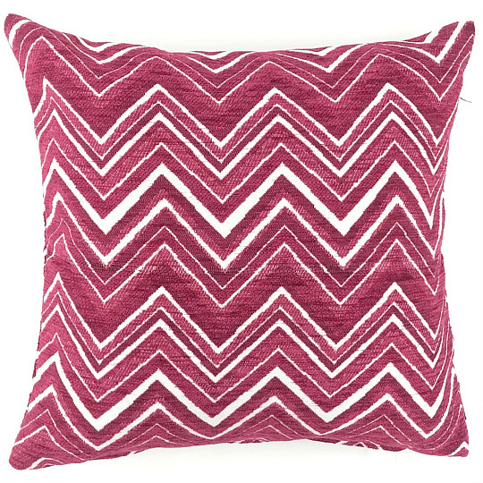 Funda de cojín decorativa ZIG ZAG rosa