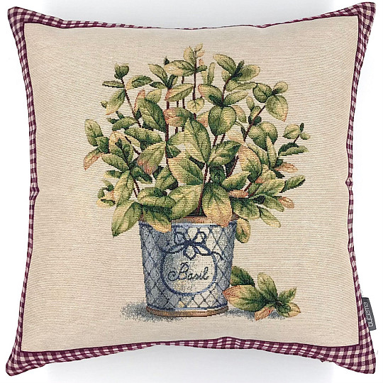 Funda de cojín tapiz FLORES DE PROVENZA ALBAHACA