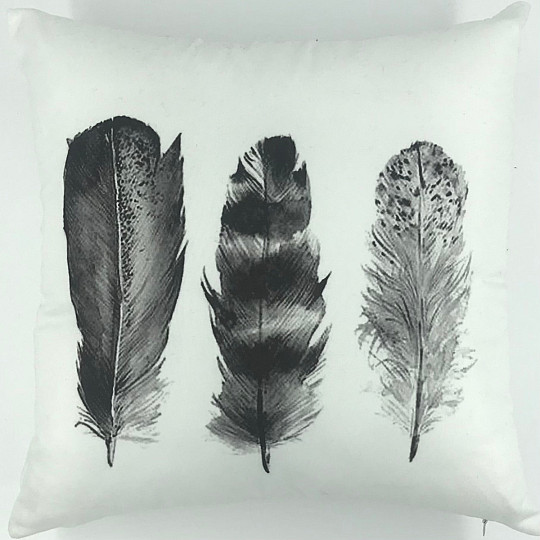 Funda de cojín PLUMA NEGRO