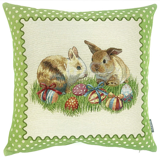 Funda de almohada tapiz conejitos de Pascua