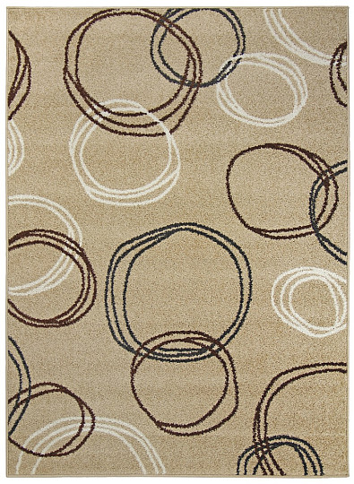 Alfombra pieza LOTTO círculos beige oscuro