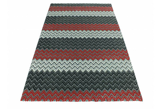 Alfombra moderna ZIG ZAG roja