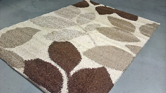 Alfombra pieza SHAGGY EXTRA hojas beige