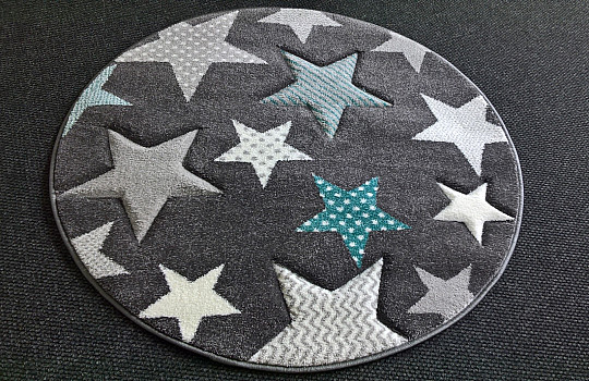 Alfombra redonda infantil PASTEL Estrellas