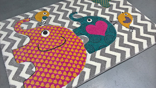 Alfombra infantil PASTEL Elefantes