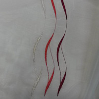 Cortina de gasa con bordado rojo Gerster 195/0043