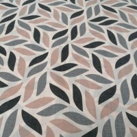 Tela decorativa Coord hojas gris